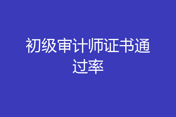 初级审计师证书通过率
