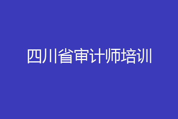 四川省审计师培训