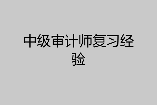 中级审计师复习经验