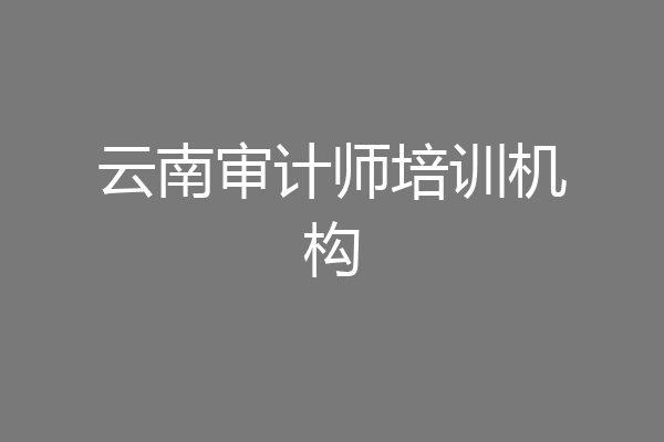 云南审计师培训机构