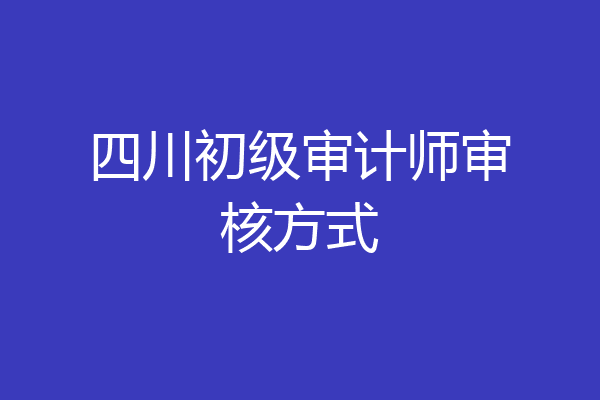 四川初级审计师审核方式