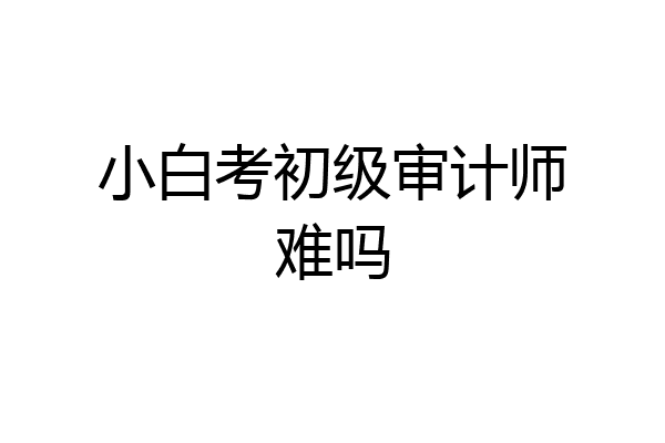 小白考初级审计师难吗