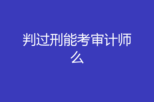判过刑能考审计师么