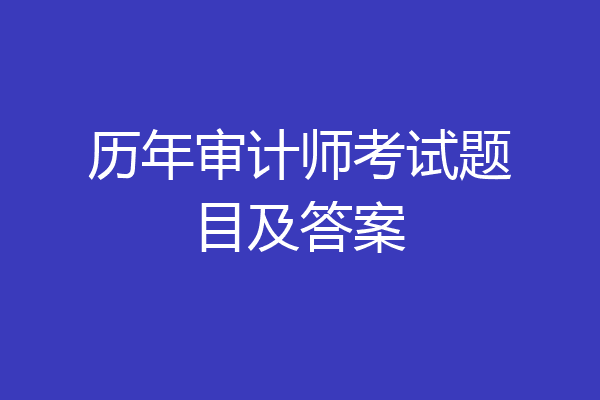 历年审计师考试题目及答案