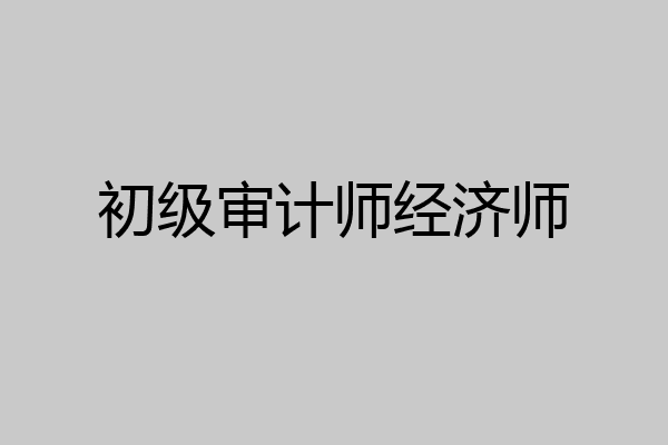初级审计师经济师