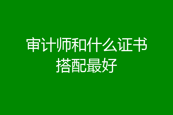 审计师和什么证书搭配最好
