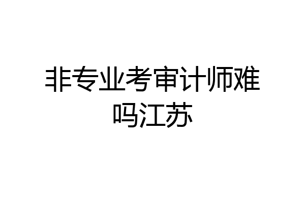 非专业考审计师难吗江苏