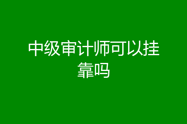 中级审计师可以挂靠吗