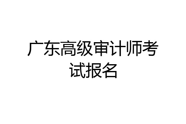 广东高级审计师考试报名