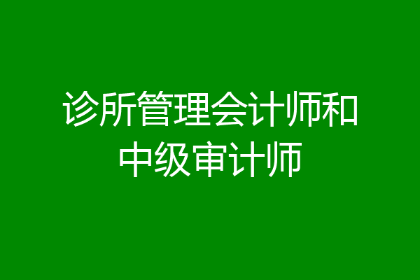 诊所管理会计师和中级审计师