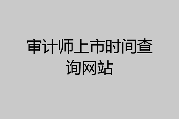 审计师上市时间查询网站