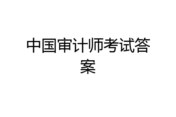 中国审计师考试答案