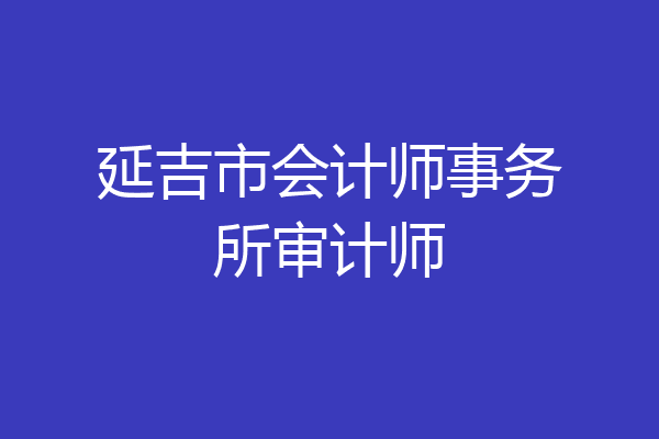 延吉市会计师事务所审计师