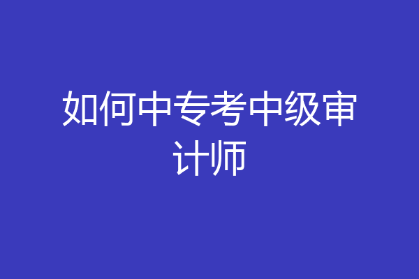 如何中专考中级审计师