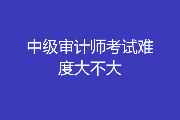 中级审计师考试难度大不大