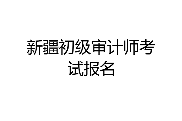新疆初级审计师考试报名