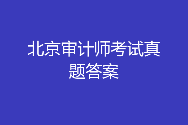 北京审计师考试真题答案
