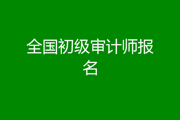 全国初级审计师报名