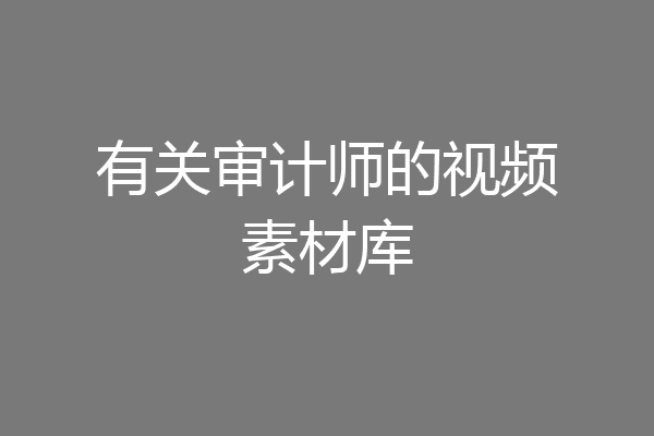 有关审计师的视频素材库