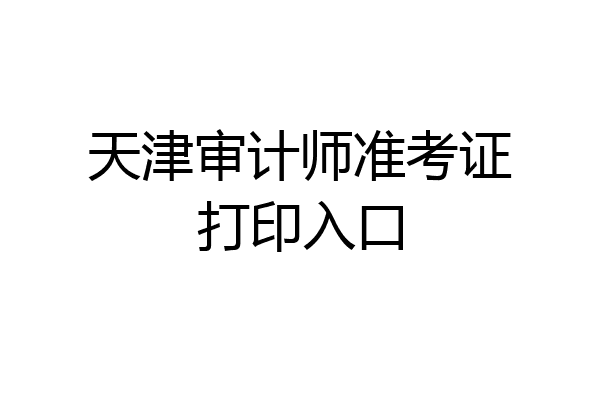 天津审计师准考证打印入口