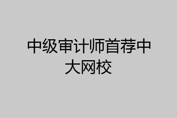 中级审计师首荐中大网校