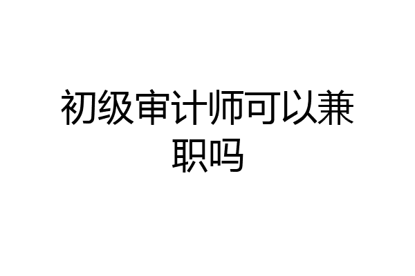 初级审计师可以兼职吗