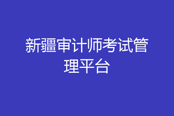 新疆审计师考试管理平台