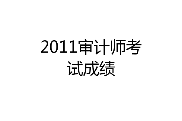 2011审计师考试成绩