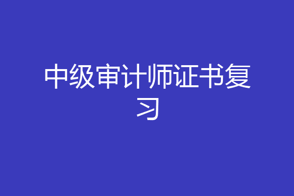 中级审计师证书复习