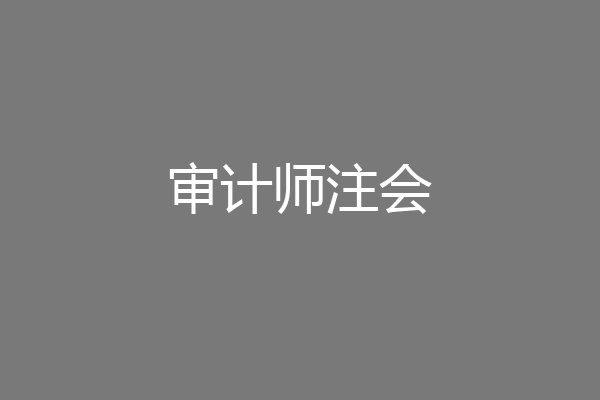 审计师注会