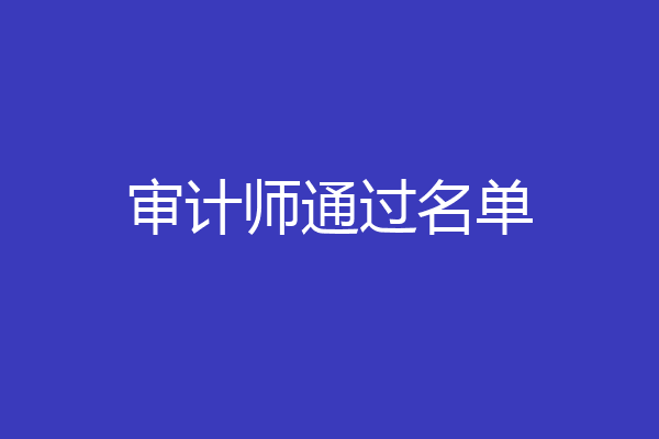 审计师通过名单