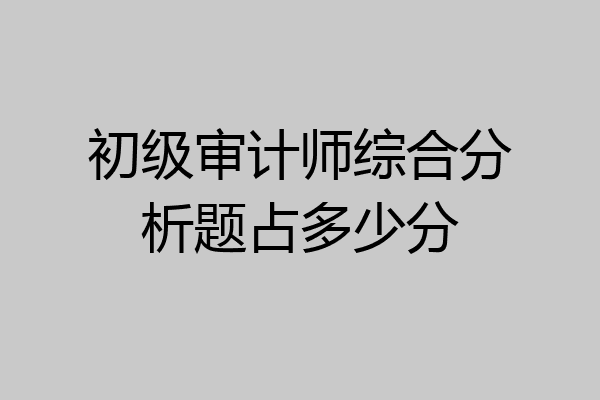 初级审计师综合分析题占多少分