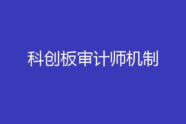 科创板审计师机制
