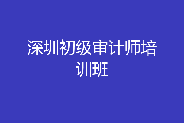 深圳初级审计师培训班
