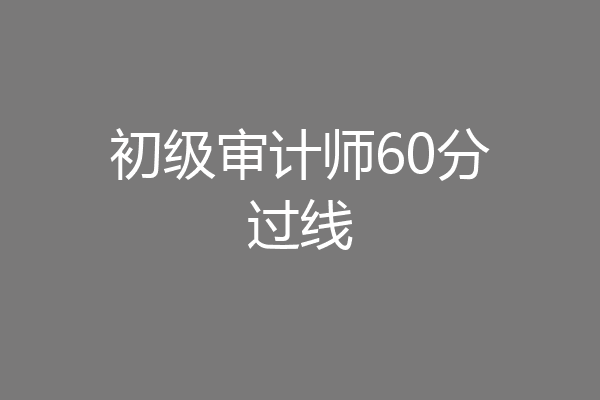 初级审计师60分过线