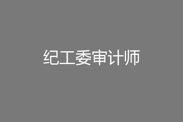 纪工委审计师