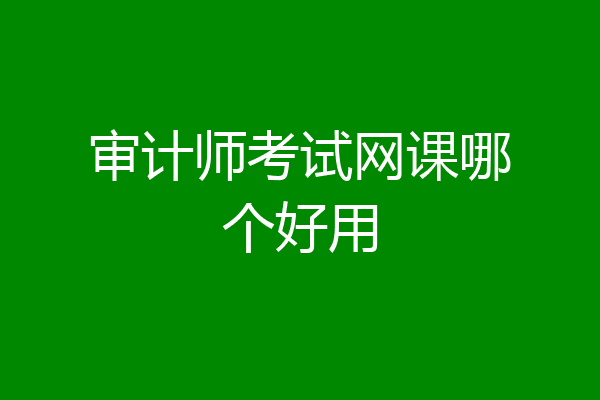 审计师考试网课哪个好用