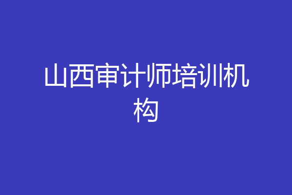 山西审计师培训机构