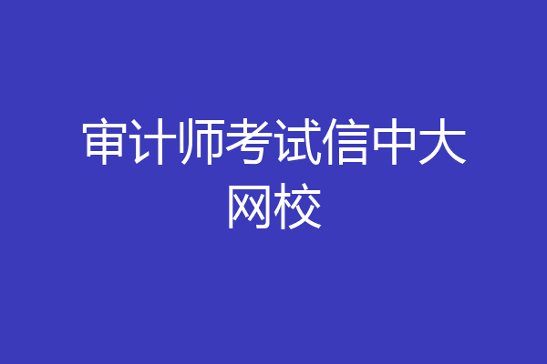 审计师考试信中大网校