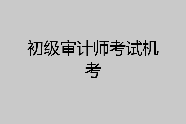 初级审计师考试机考
