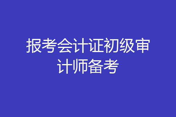 报考会计证初级审计师备考