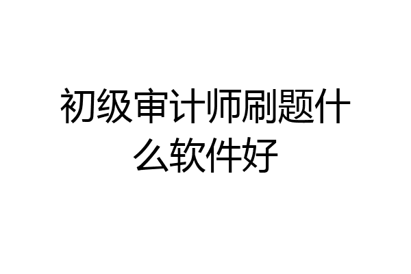 初级审计师刷题什么软件好