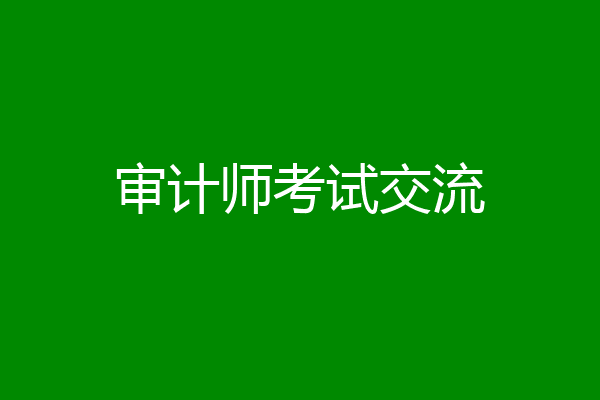 审计师考试交流