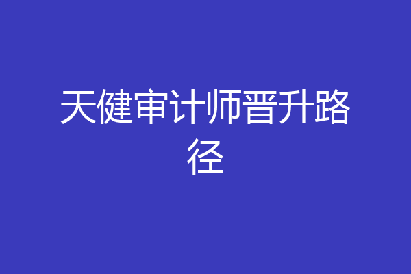 天健审计师晋升路径