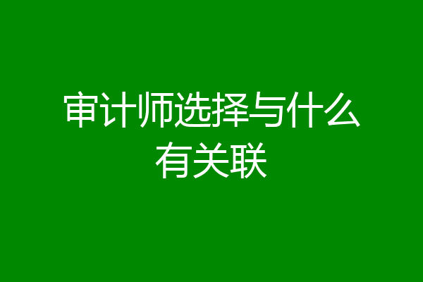 审计师选择与什么有关联