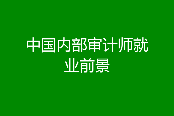 中国内部审计师就业前景