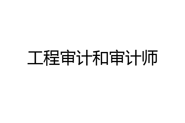 工程审计和审计师