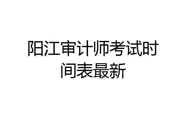 阳江审计师考试时间表最新