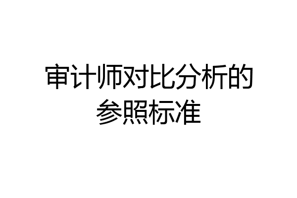 审计师对比分析的参照标准