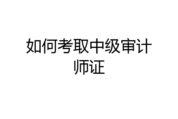 如何考取中级审计师证